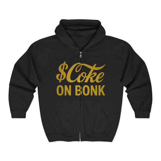 Classic $Coke On Bonk Zip Hoodie ( Black )